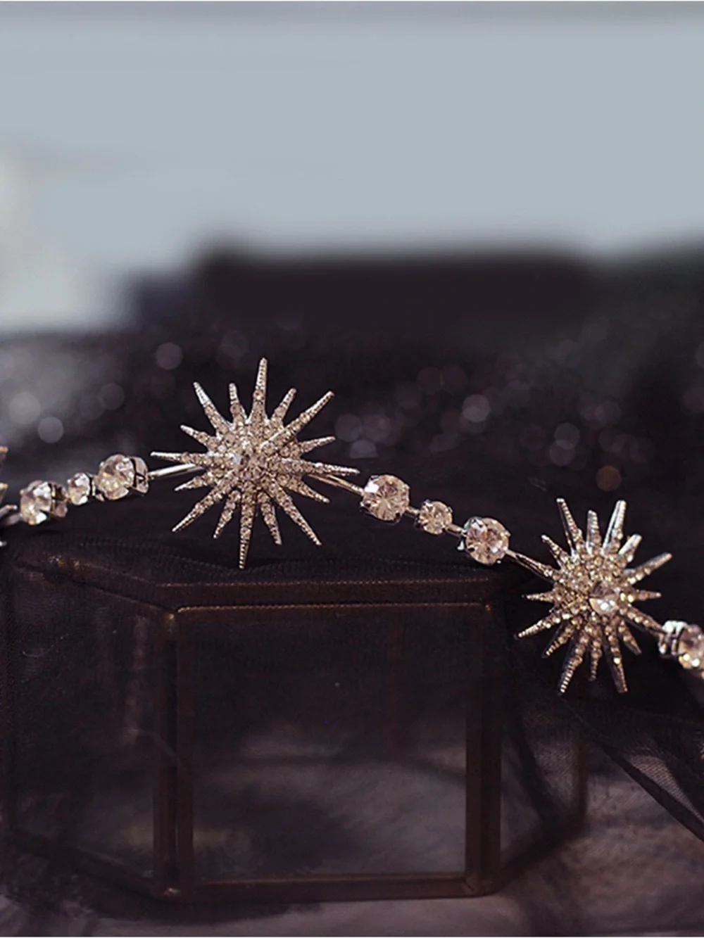 Crystal Starburst Silver Headband